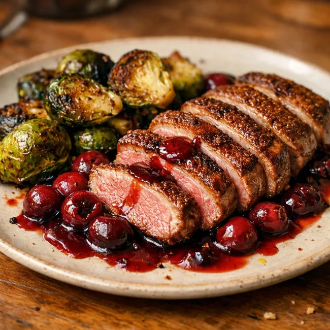 Seared Duck Breast with Cherry Gastrique