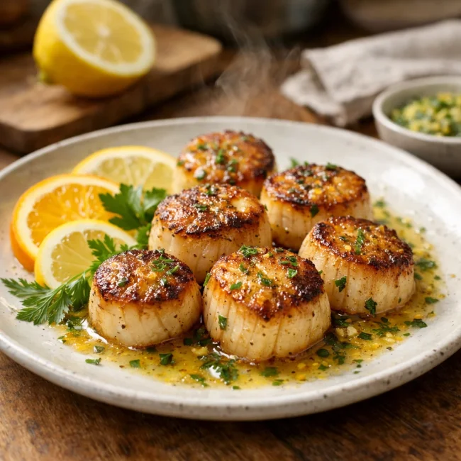 Seared Sea Scallops with Citrus Herb Butter