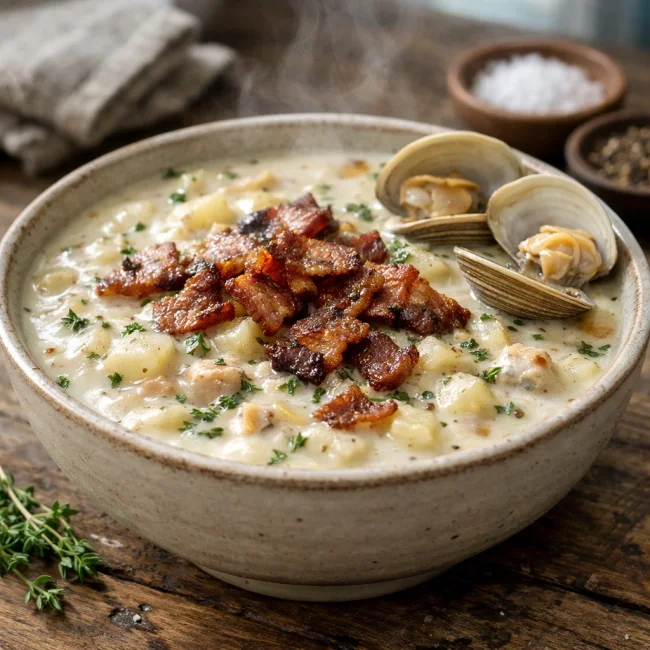 Seaside Clam Chowder with Smoky Bacon