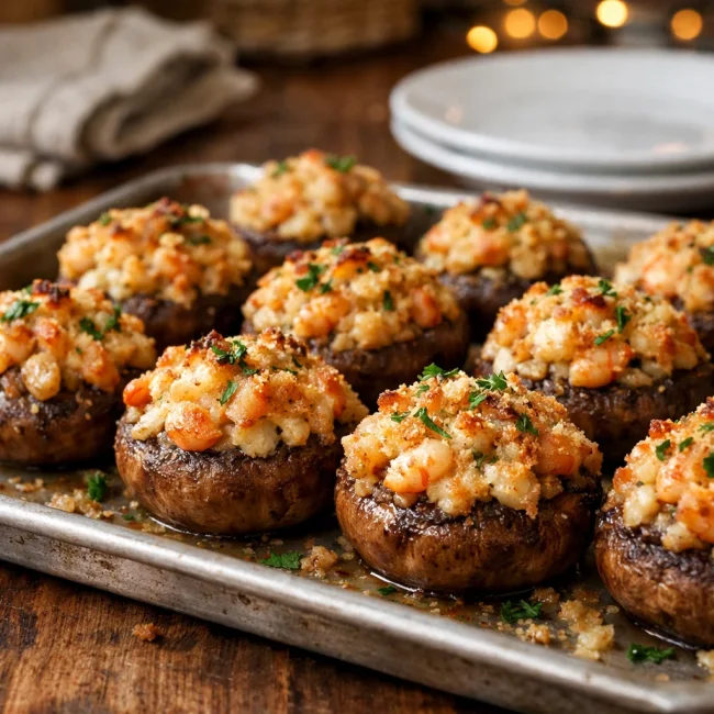 Shrimp and Crab Stuffed Mushrooms