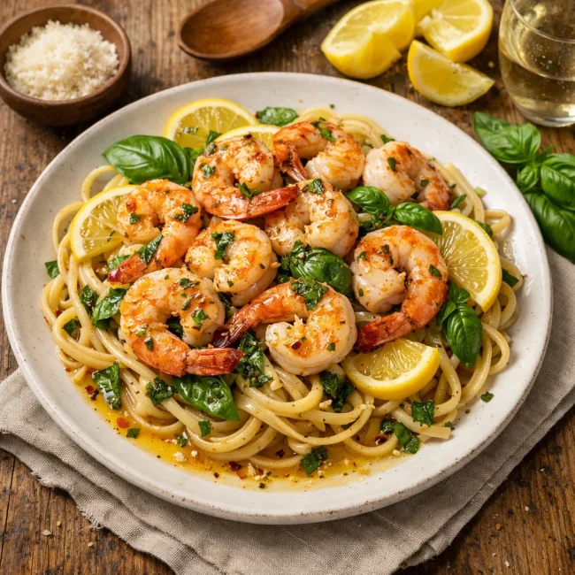 Shrimp Scampi with Lemon Basil
