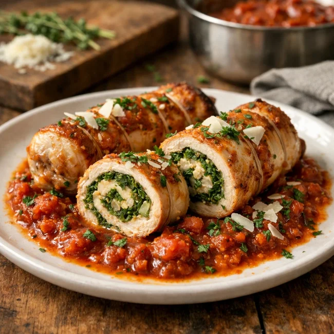 Sicilian Herb-Stuffed Chicken Braciole