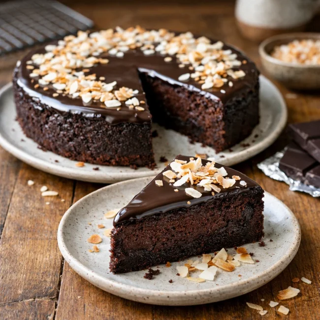 Silky Flourless Chocolate & Coconut Cake