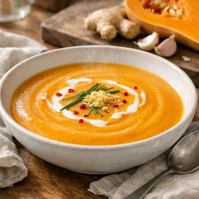 Silky Ginger Butternut Squash Soup