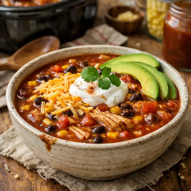 Slow Cooker Chicken Enchilada Soup