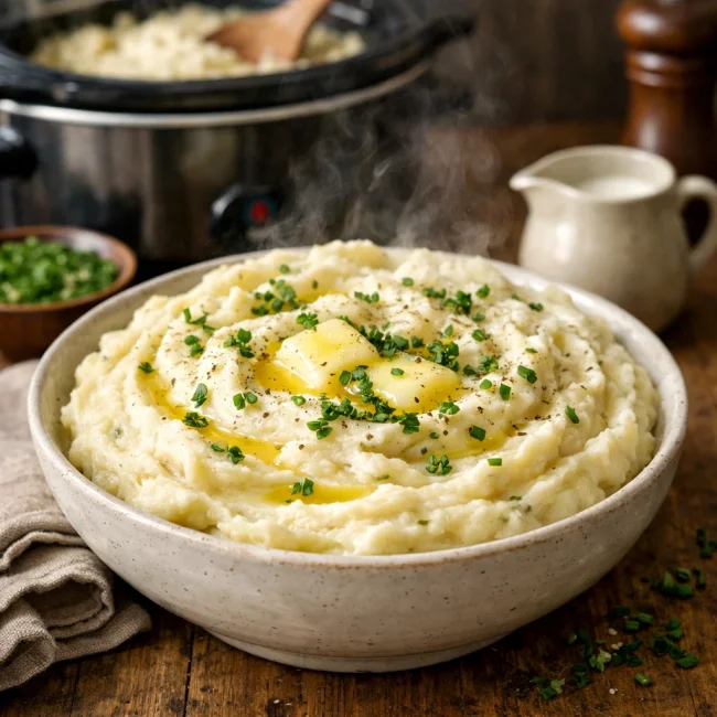 Slow Cooker Herb-Infused Creamy Mashed Potatoes