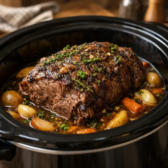 Slow Cooker Herb-Infused Roast Beef