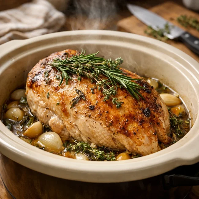 Slow Cooker Herb-Infused Turkey Breast