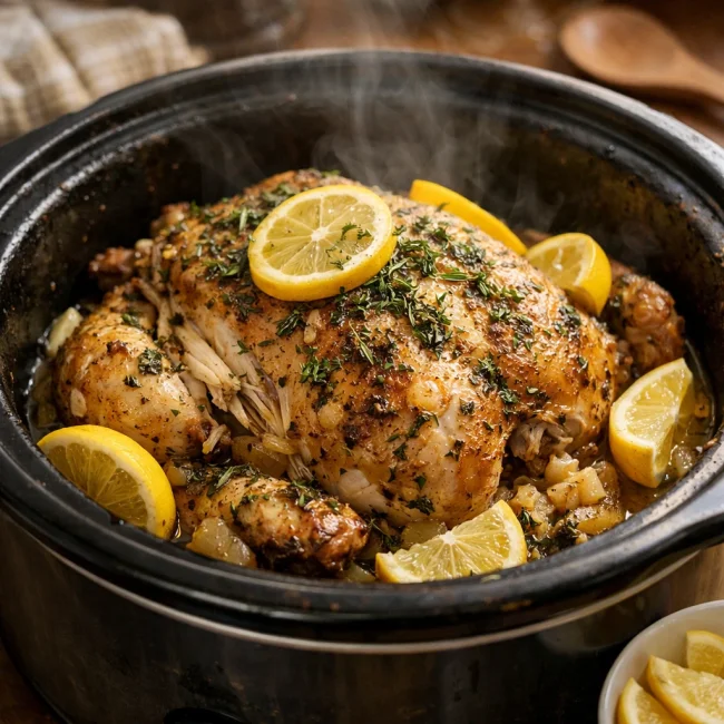 Slow Cooker Lemon Herb Chicken