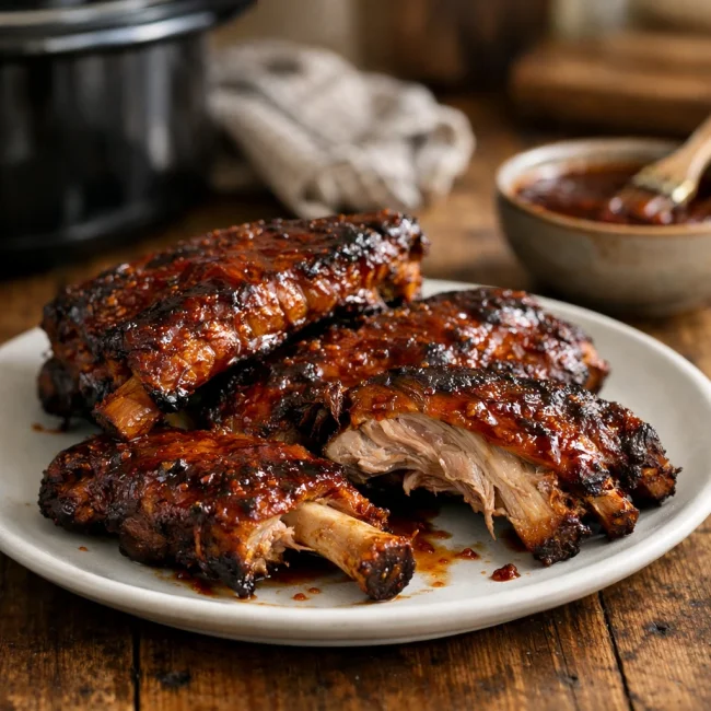 Slow Cooker Southern BBQ Pork Ribs