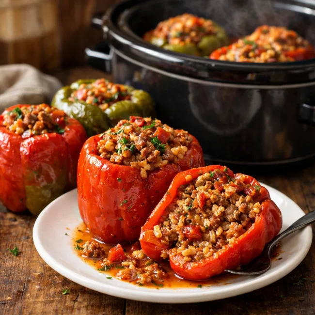 Slow Cooker Stuffed Peppers