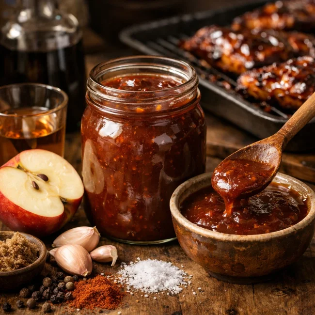 Smoky Apple Bourbon Barbecue Sauce
