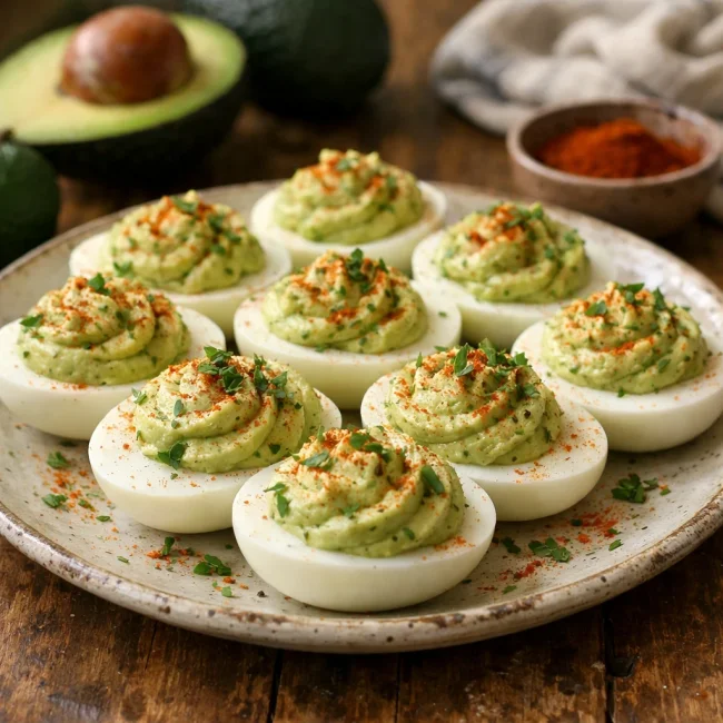 Smoky Avocado Deviled Eggs