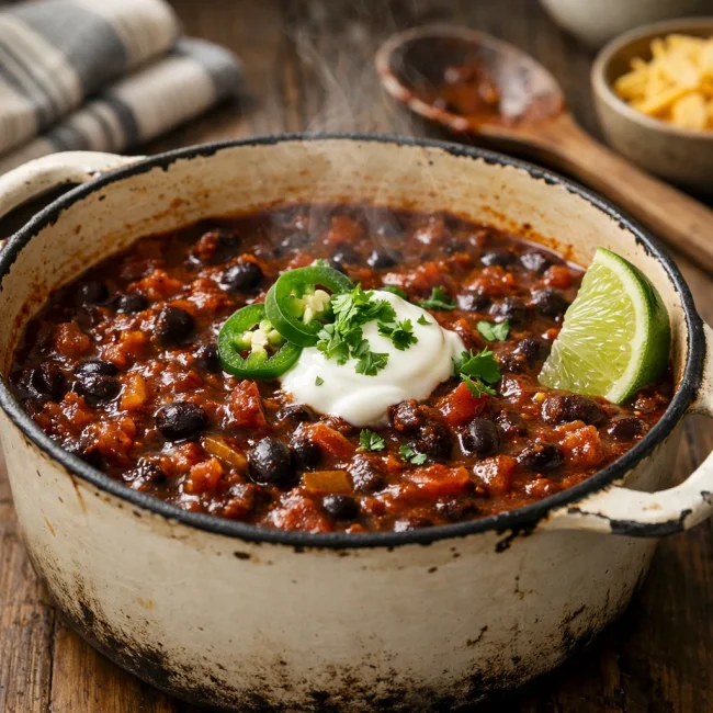 Smoky Black Bean Chipotle Chili