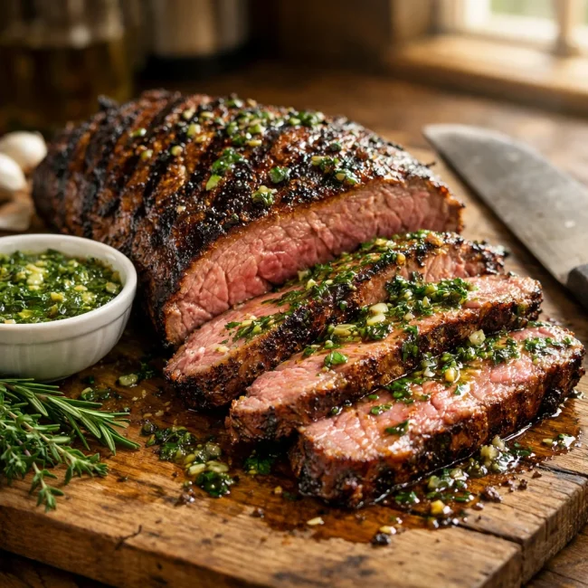 Smoky Grilled Tri-tip with Herb Butter