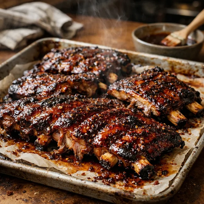 Smoky Honey-Chili Oven-Baked Ribs