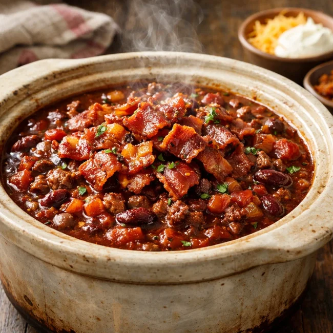 Smoky Maple Bacon Slow-Cooker Chili