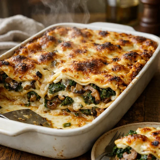 Smoky Mushroom Kale Lasagna