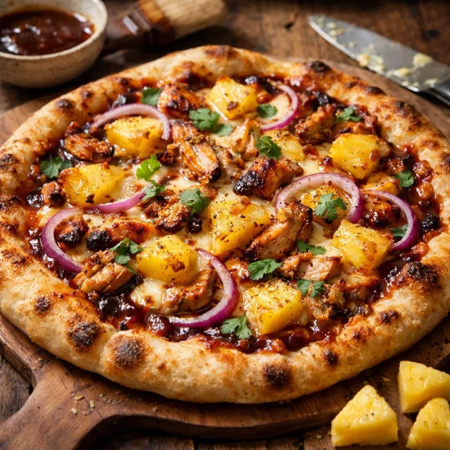 Smoky Pineapple BBQ Chicken Pizza
