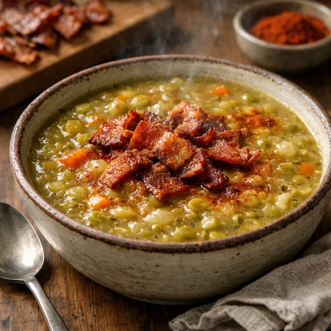Smoky Split Pea Soup with Bacon