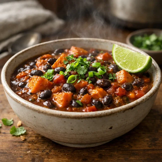 Smoky Sweet Potato and Black Bean Chili