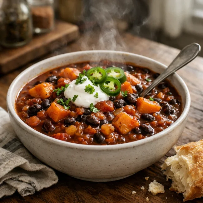 Smoky Sweet Potato Black Bean Chili