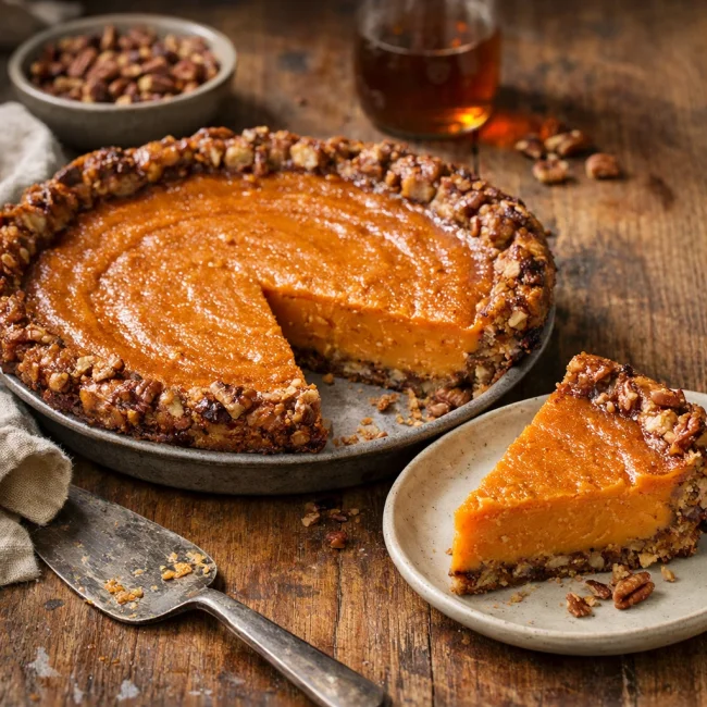 Southern Sweet Potato Pie with Maple Pecan Crust