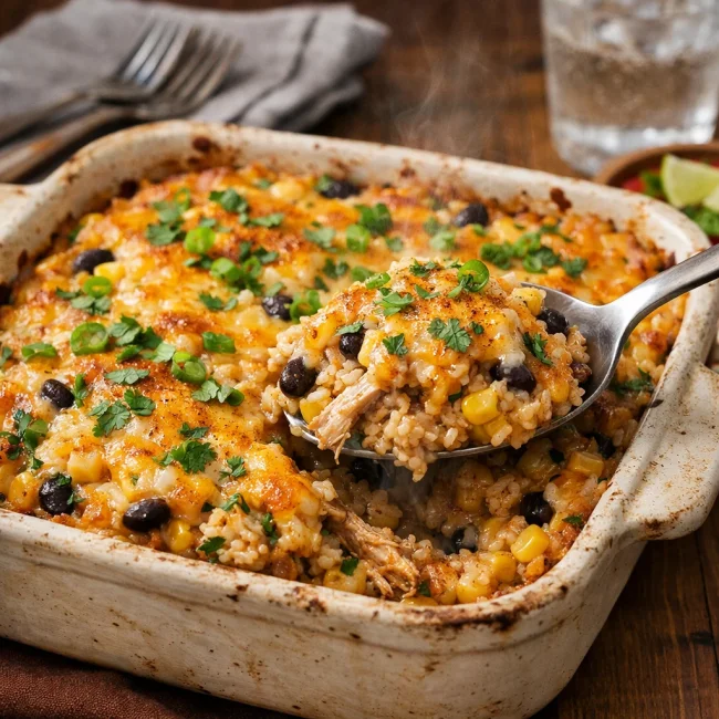 Southwest Chicken Rice Casserole