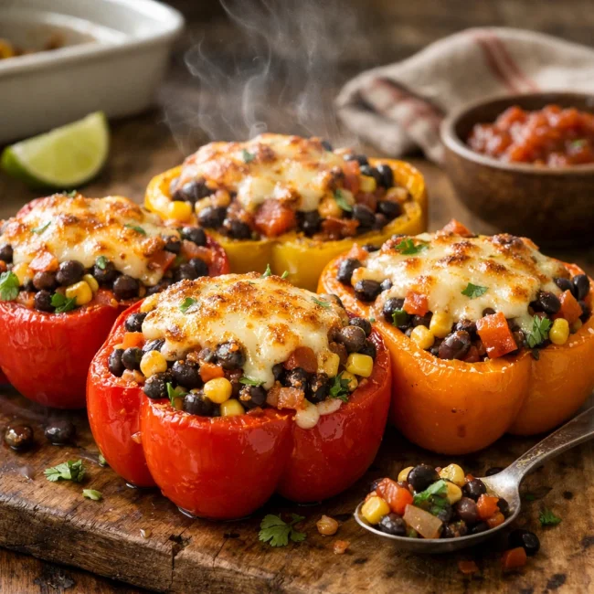 Southwestern Black Bean Stuffed Bell Peppers