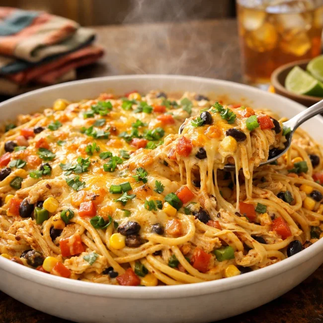 Southwestern Chicken Spaghetti