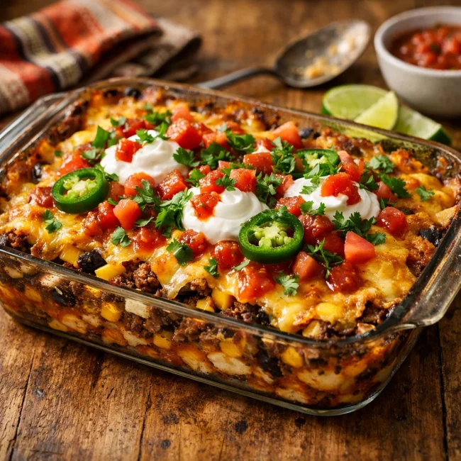Southwestern Fiesta Taco Casserole