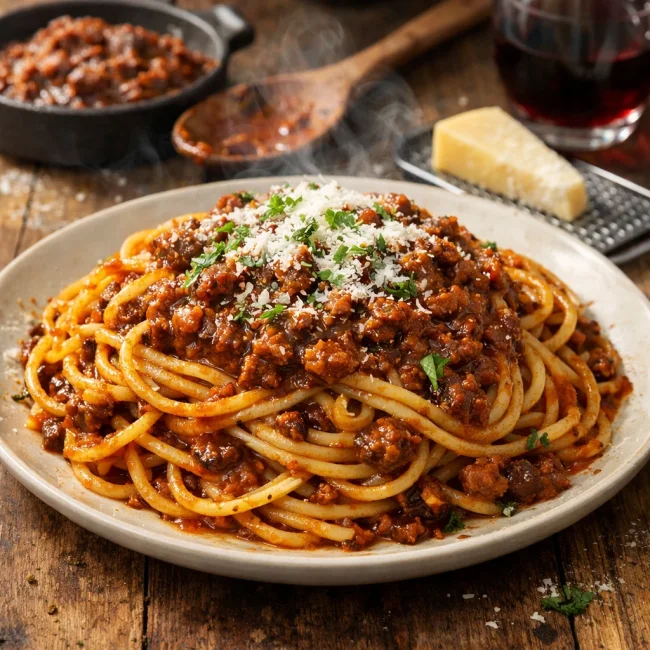 Spaghetti Bolognese with a Smoky Twist