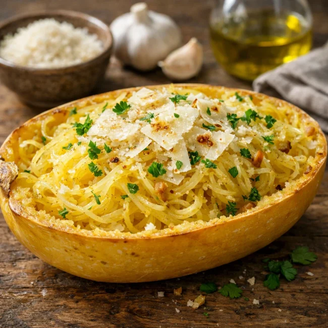 Spaghetti Squash with Garlic and Parmesan
