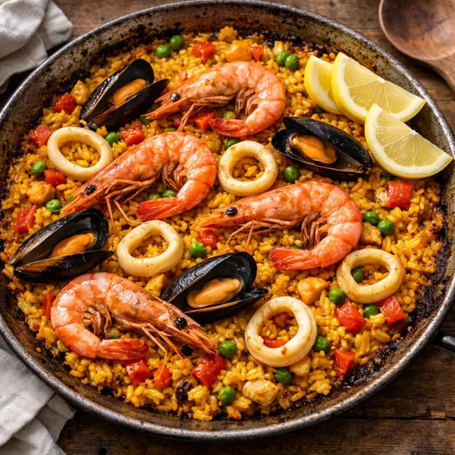 Spanish Paella with Seafood