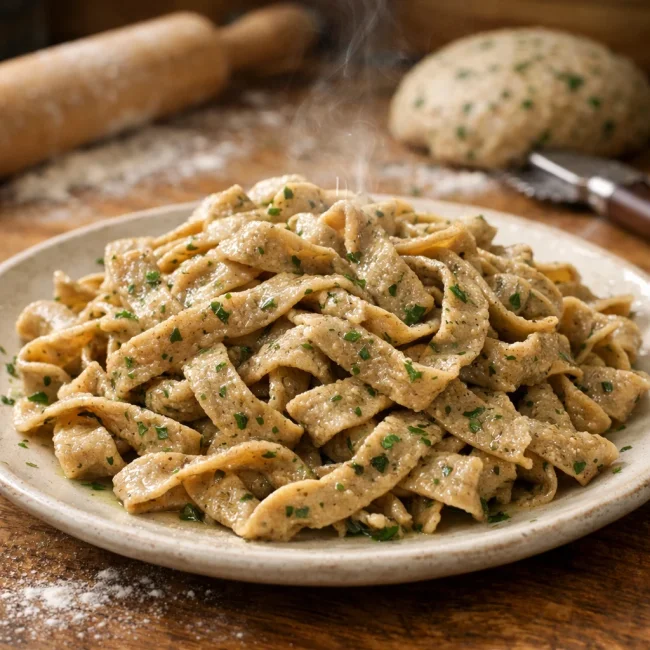 Spelt Flour Noodles with Herb Infusion