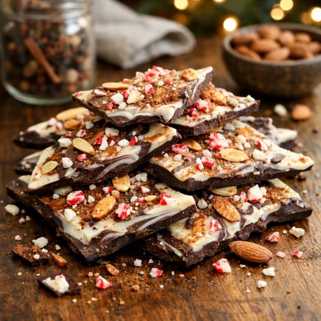 Spiced Almond Peppermint Bark
