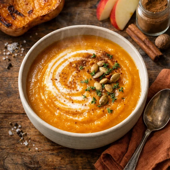 Spiced Apple Butternut Squash Soup