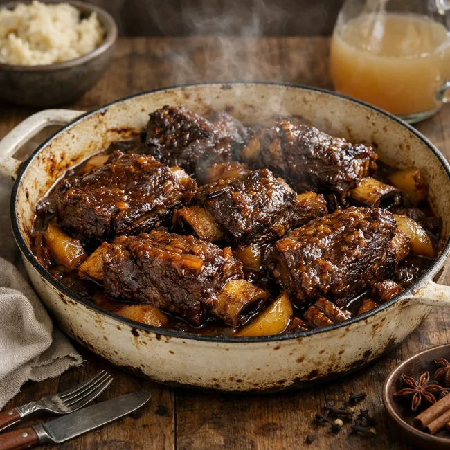 Spiced Apple Cider Braised Beef Short Ribs