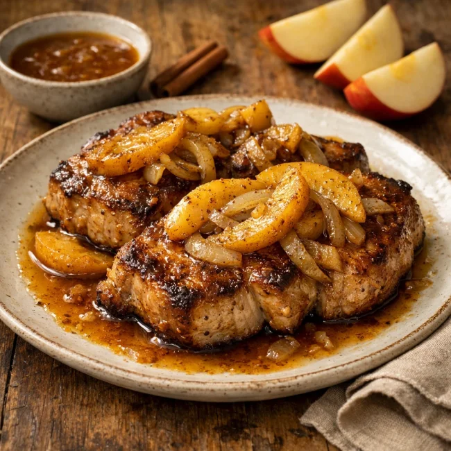 Spiced Apple-Cider Pork Chops