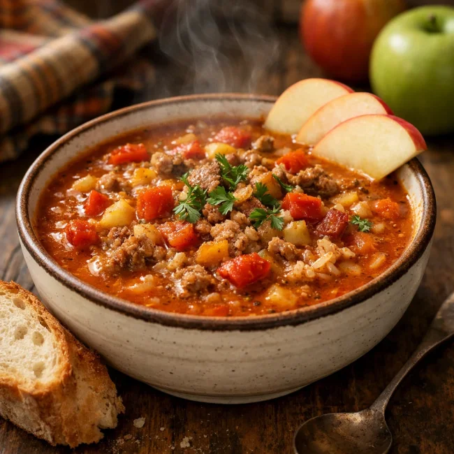 Spiced Apple Stuffed Pepper Soup