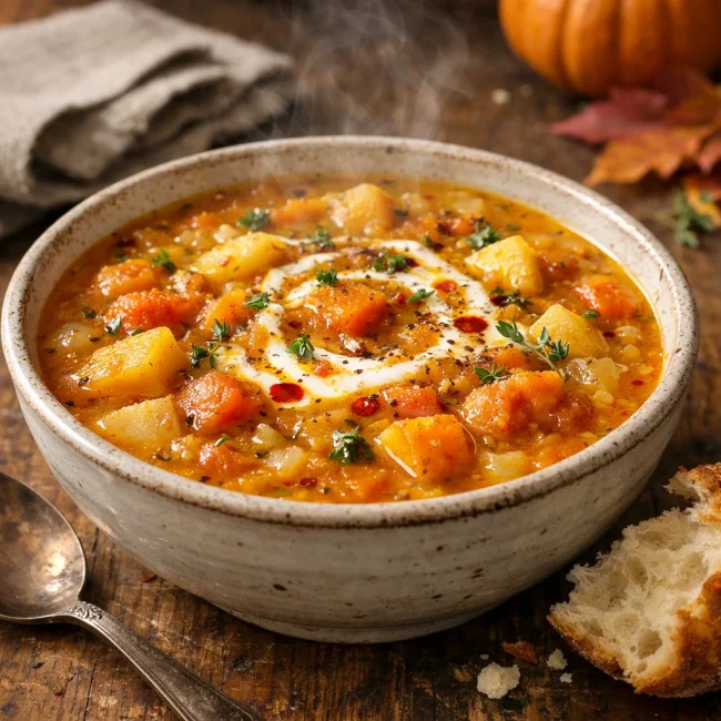 Spiced Autumn Harvest Vegetable Soup