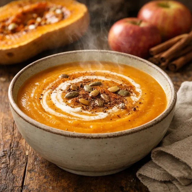 Spiced Butternut Squash and Apple Soup