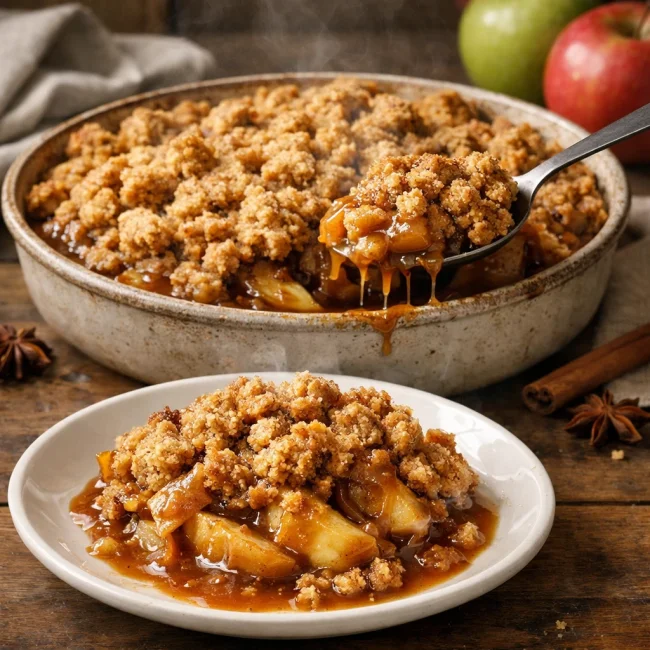Spiced Caramel Apple Crumble