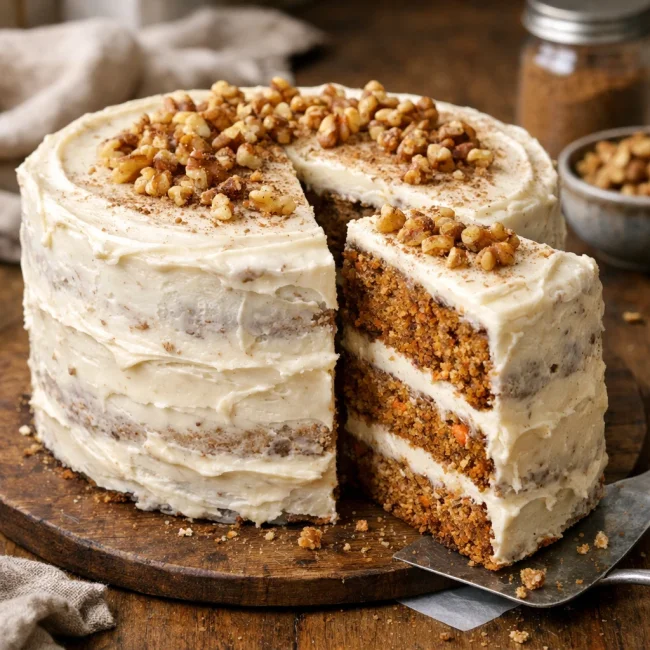 Spiced Carrot & Walnut Layer Cake