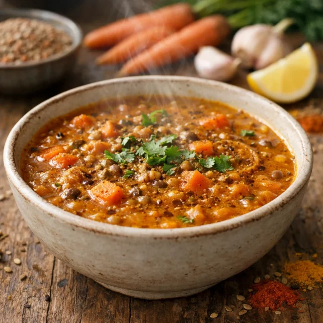 Spiced Carrot Lentil Soup