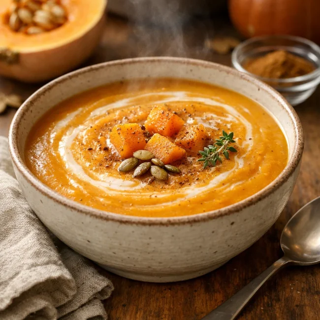 Spiced Cinnamon Butternut Squash Soup