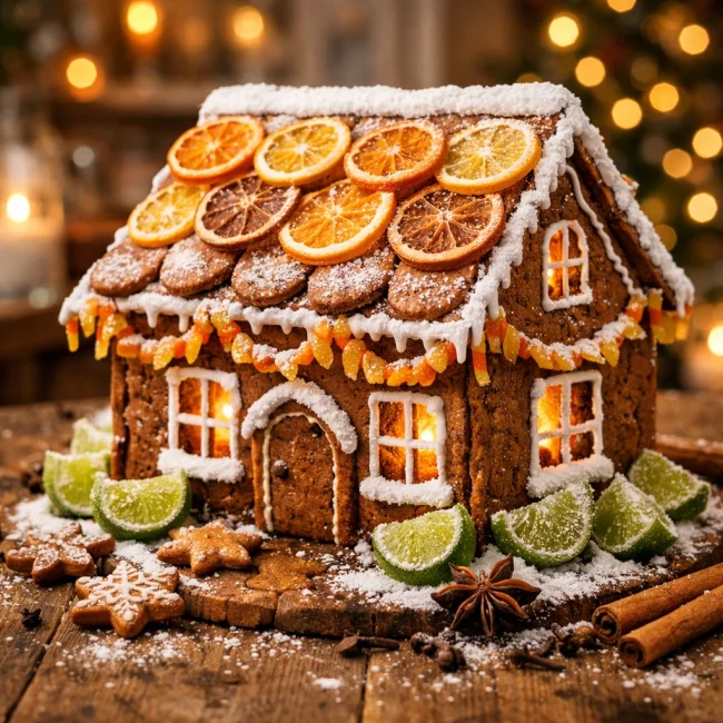 Spiced Citrus Gingerbread House