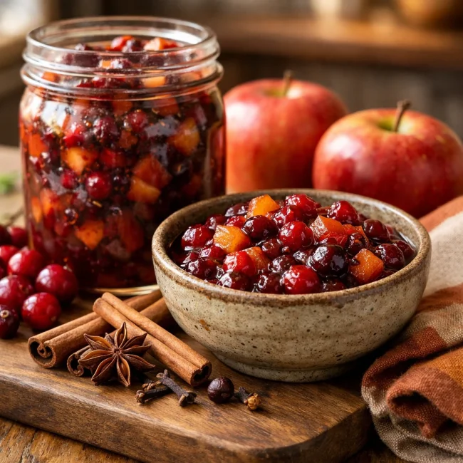 Spiced Cranberry Apple Chutney