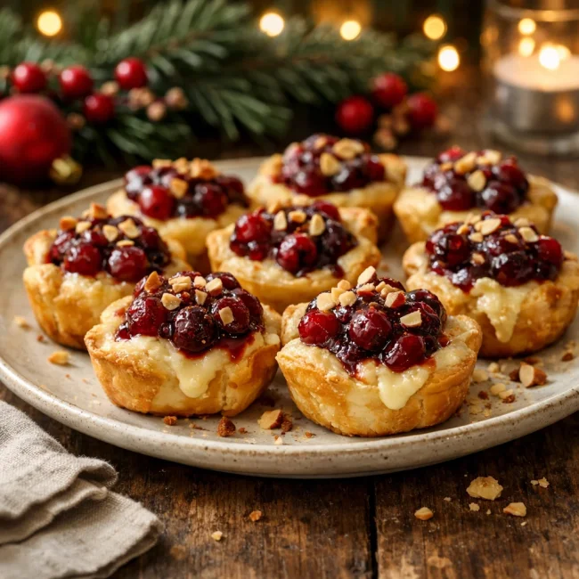 Spiced Cranberry Brie Bites