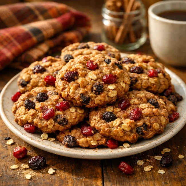 Spiced Cranberry Oatmeal Raisin Cookies